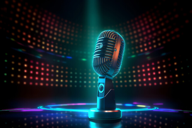 Podcast - Microphone spotlight